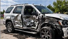Crashed SUV