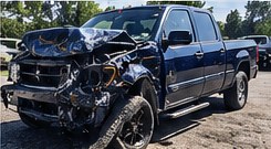 Damaged pickup truck